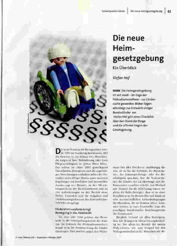 Die neue Heimgesetzgebung