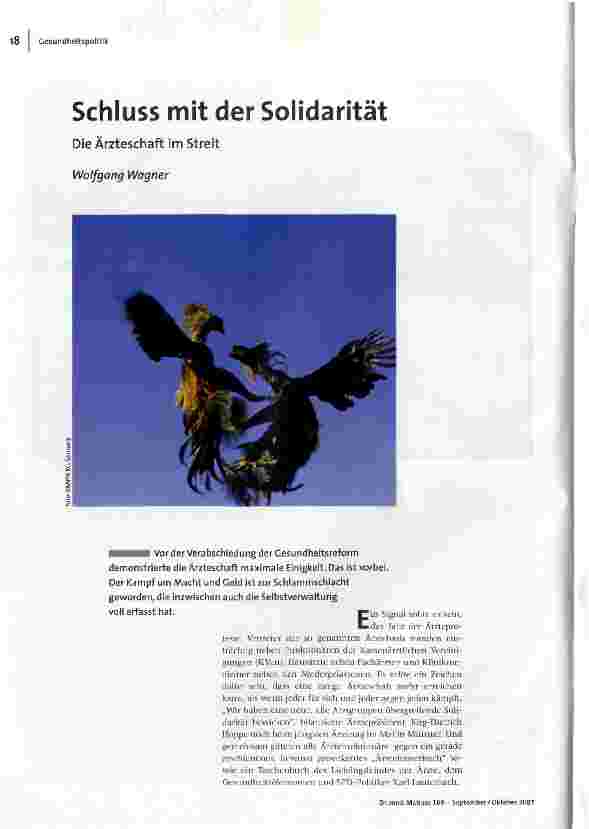 Schluss mit der Solidarität