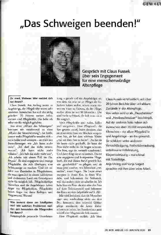 Das Schweigen beenden!