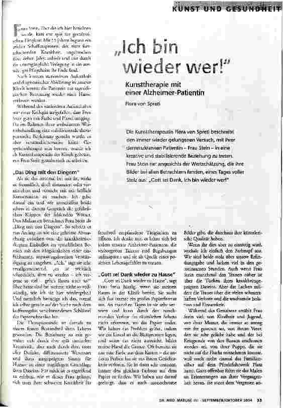 Ich bin wieder wer!:Kunsttherapie mit einer Alzheimer-Patientin