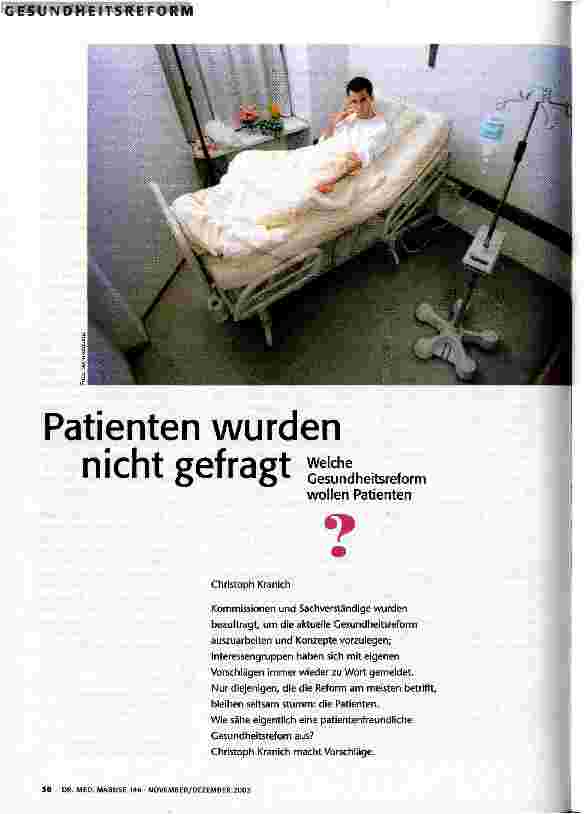 Patienten wurden nicht gefragt
