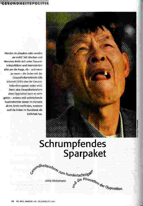 Schrumpfendes Sparpaket