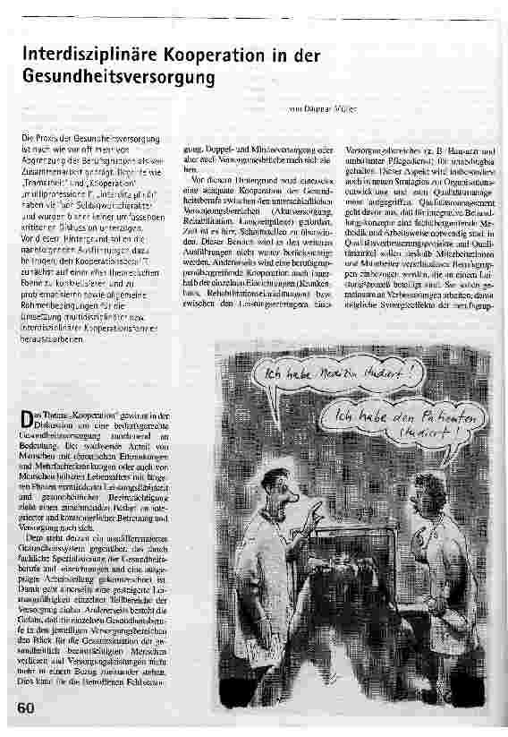 Interdisziplinäre Kooperation in der Gesundheitsversorgung