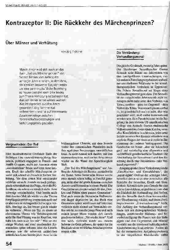 Kontrazeptor II: Die Rückkehr des Märchenprinzen? Über Männer und Verhütung