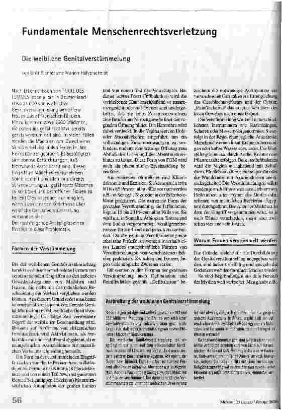 Fundamentale Menschenrechtsverletzung Die weibliche Genitalverstümmelung