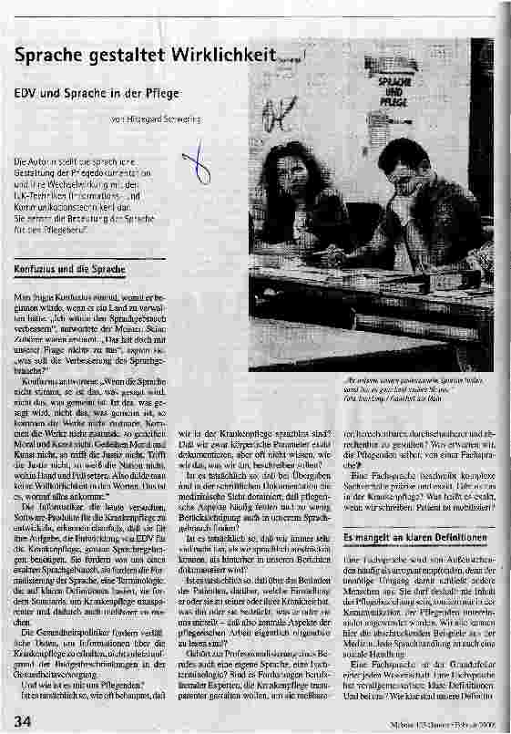 Sprache gestaltet Wirklichkeit EDV und Sprache in der Pflege