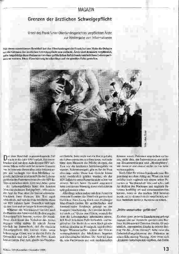 Grenzen der ärztlichen Schweigepflicht
