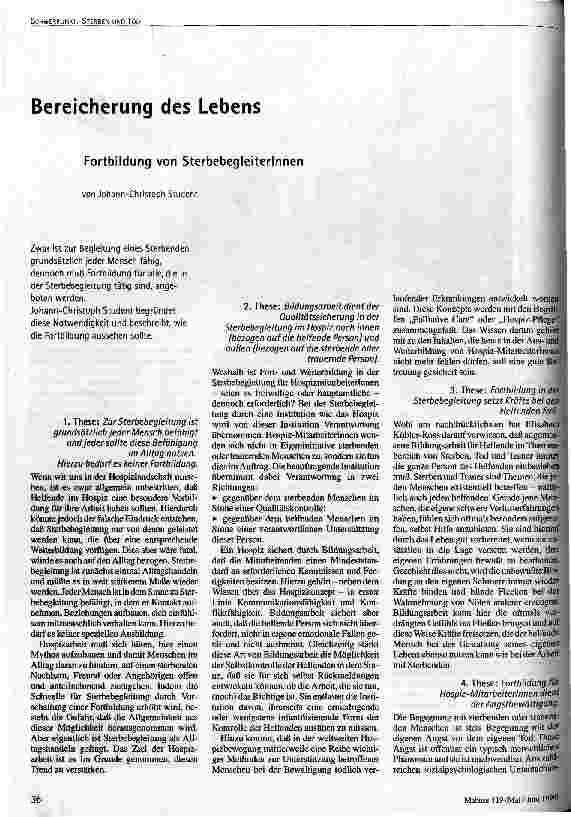 Bereicherung des Lebens