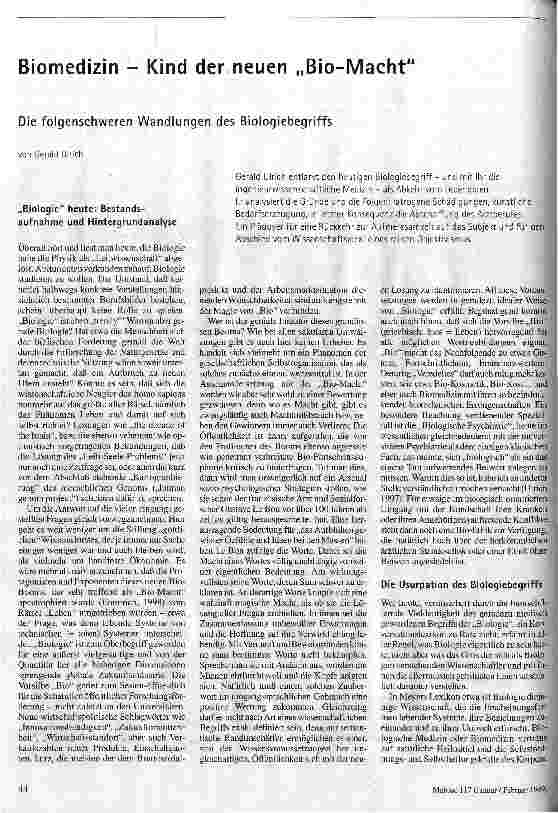 Die folgenschweren Wandlungen des Biologiebegriffs