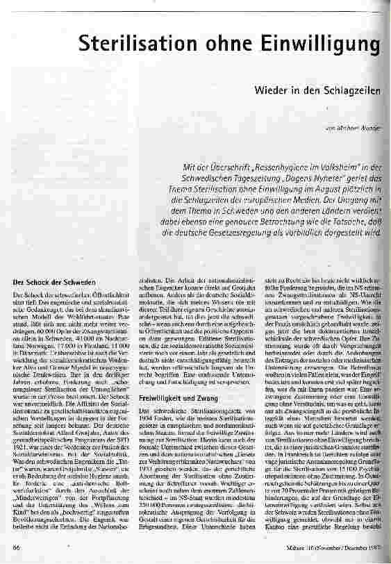 Sterilisation ohne Einwilligung Wieder in den Schlagzeilen