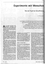 Experimente mit Menschen Über den Prozeß der Verstofflichung