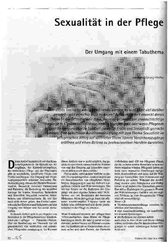 Sexualität in der Pflege Der Umgang mit einem Tabuthema