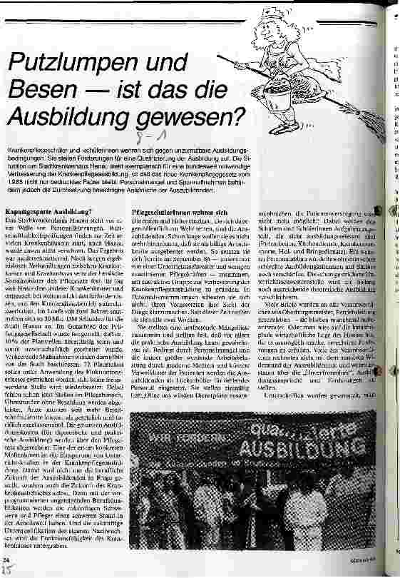 Putzlumpen und Besenist das die Ausbildung gewesen?