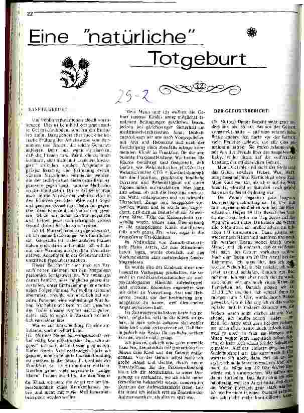 Eine natürliche Totgeburt