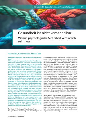 [doc_571698] Gesundheit ist nicht verhandelbar Warum psychologische Sicherheit verbindlich sein mus