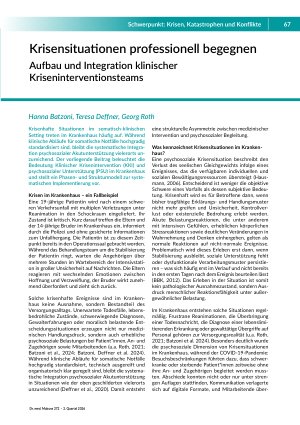 [doc_582246] Krisensituationen professionell begegnen Aufbau und Integration klinischer Kriseninterventionsteams