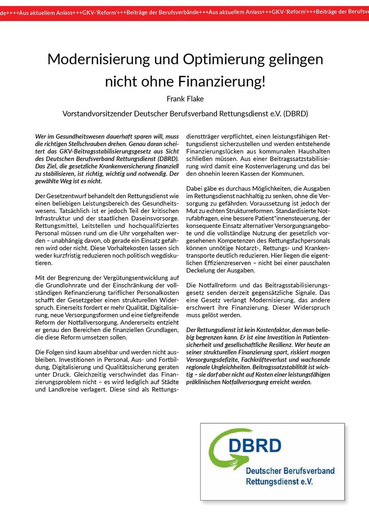 [doc_772501] Modernisierung und Optimierung gelingen nicht ohne Finanzierung! – Zeitschrift für alle Gesundheitsberufe