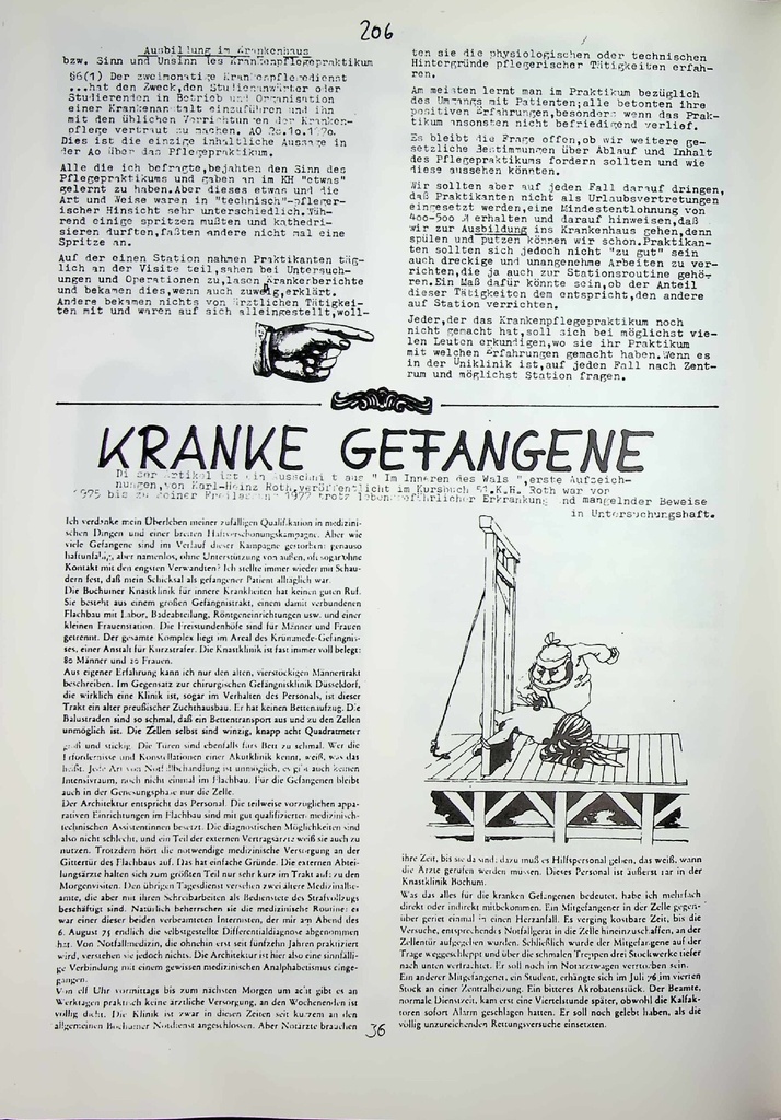 Kranke Gefangene – Zeitschrift für alle Gesundheitsberufe