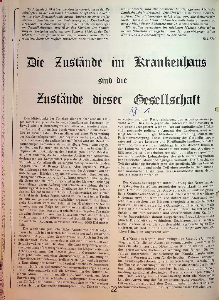 [doc_775397] Die Zustände im Krankenhaus sind die Zustände dieser Gesellschaft – Zeitschrift für alle Gesundheitsberufe