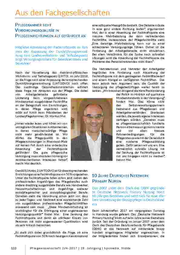 Aus den Fachgesellschaften